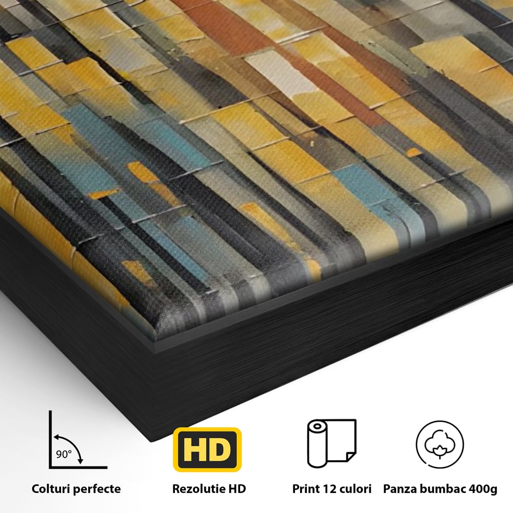 Tablou Canvas Premium LuxCanva® C1215, Colored Stripes ,  Relaxare, Living Room, Culori Vibrante