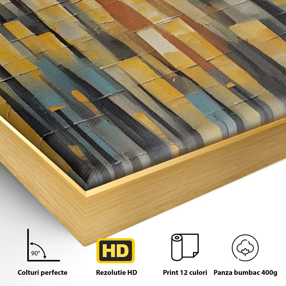 Tablou Canvas Premium LuxCanva® C1215, Colored Stripes ,  Relaxare, Living Room, Culori Vibrante