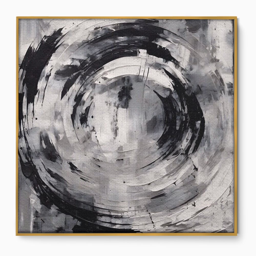 Tablou Canvas Premium LuxCanva® C1217, Abstract Round Paint , Culori, Decorativ, Living Room, Culori Vibrante