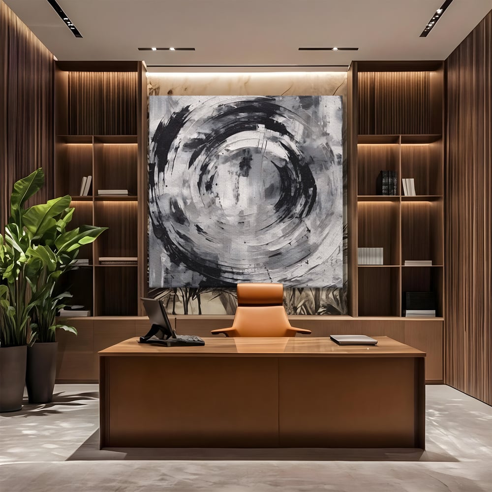 Tablou Canvas Premium LuxCanva® C1217, Abstract Round Paint , Culori, Decorativ, Living Room, Culori Vibrante