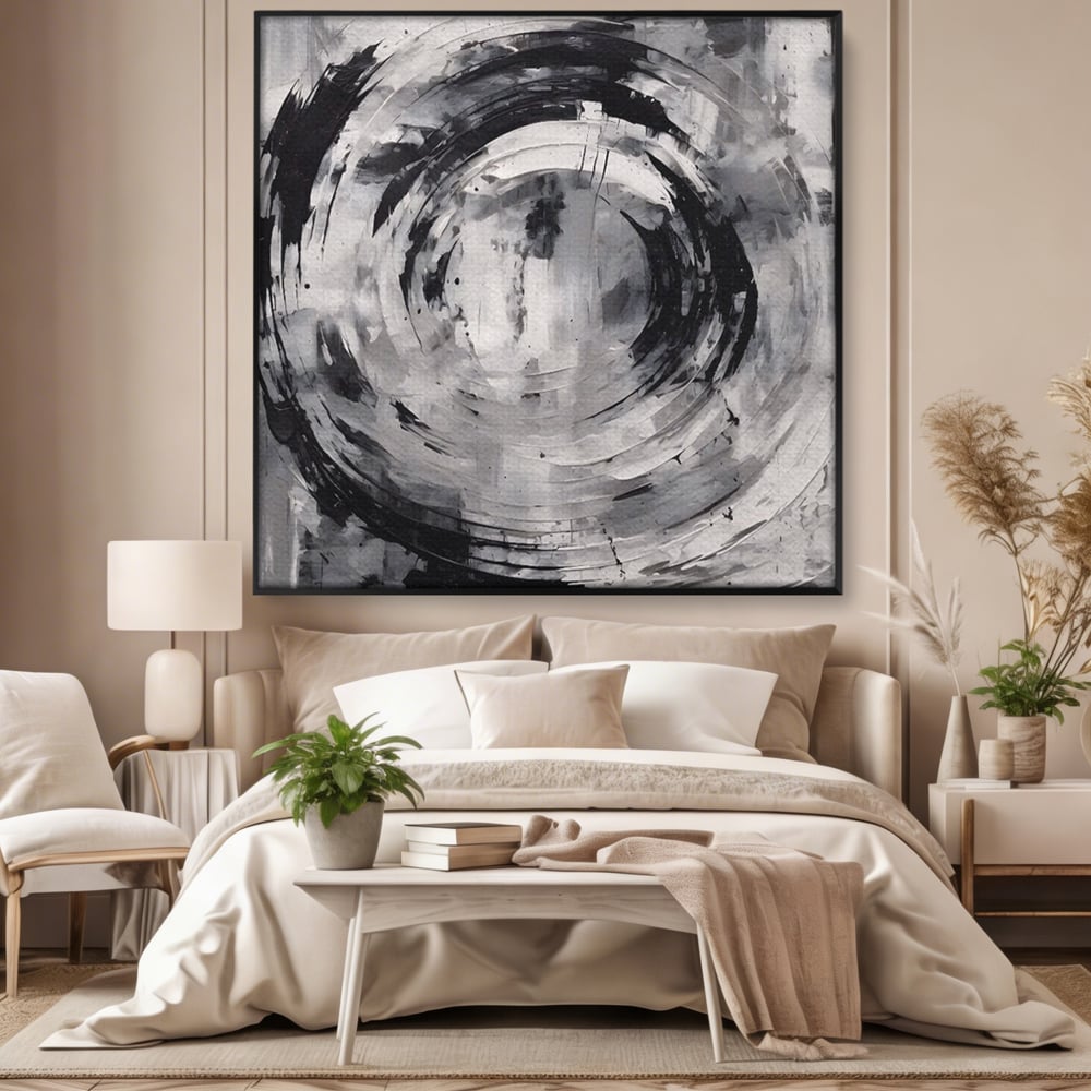 Tablou Canvas Premium LuxCanva® C1217, Abstract Round Paint , Culori, Decorativ, Living Room, Culori Vibrante