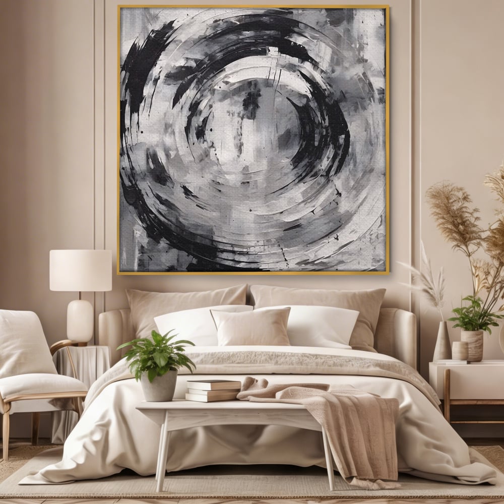 Tablou Canvas Premium LuxCanva® C1217, Abstract Round Paint , Culori, Decorativ, Living Room, Culori Vibrante