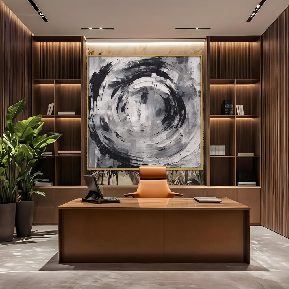 Tablou Canvas Premium LuxCanva® C1217, Abstract Round Paint , Culori, Decorativ, Living Room, Culori Vibrante