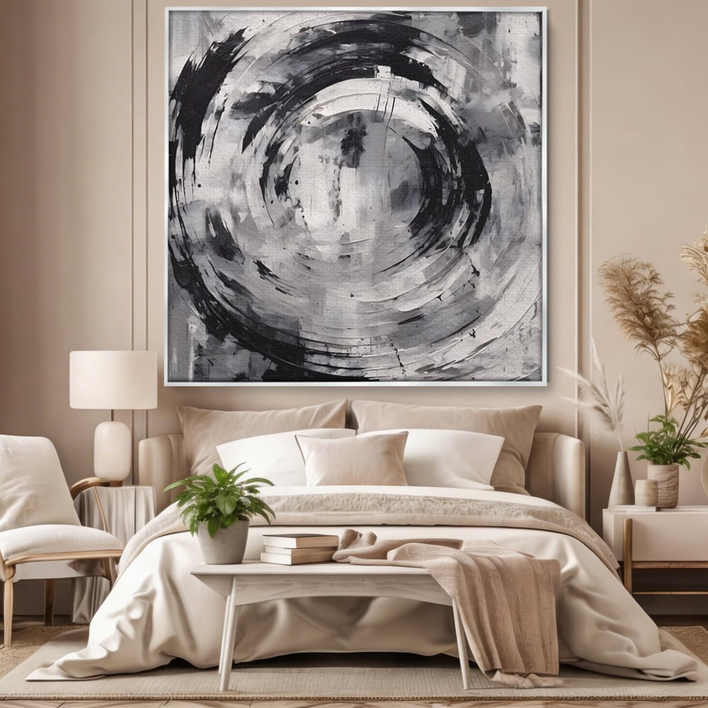 Tablou Canvas Premium LuxCanva® C1217, Abstract Round Paint , Culori, Decorativ, Living Room, Culori Vibrante