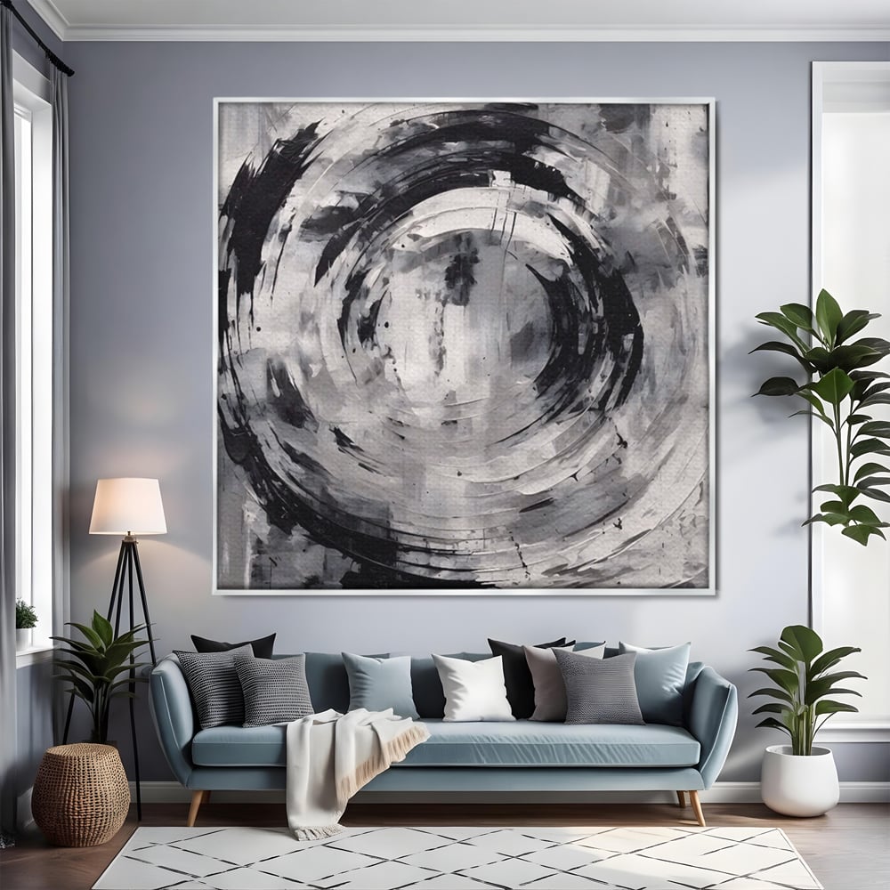 Tablou Canvas Premium LuxCanva® C1217, Abstract Round Paint , Culori, Decorativ, Living Room, Culori Vibrante