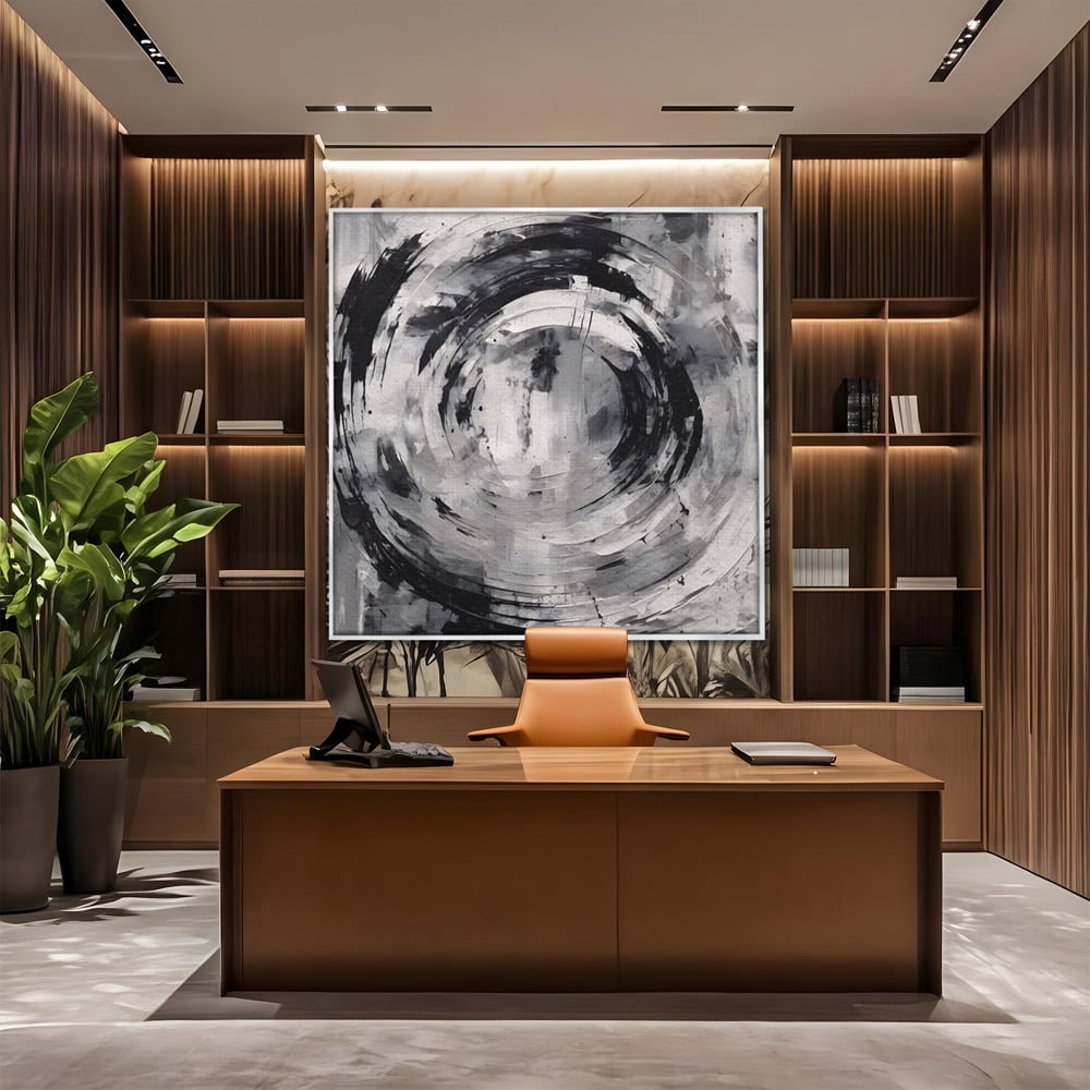 Tablou Canvas Premium LuxCanva® C1217, Abstract Round Paint , Culori, Decorativ, Living Room, Culori Vibrante