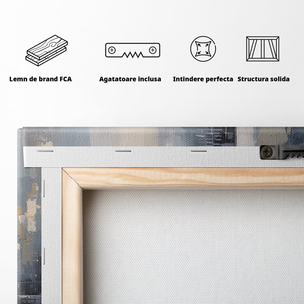 Tablou Canvas Premium LuxCanva® C1219, Abstract Paint Of Downtown ,  Relaxare, Living Room, Culori Vibrante