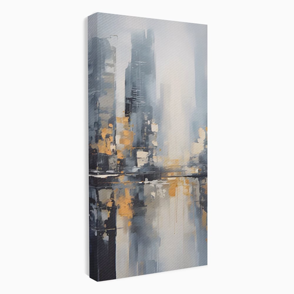 Tablou Canvas Premium LuxCanva® C1219, Abstract Paint Of Downtown ,  Relaxare, Living Room, Culori Vibrante