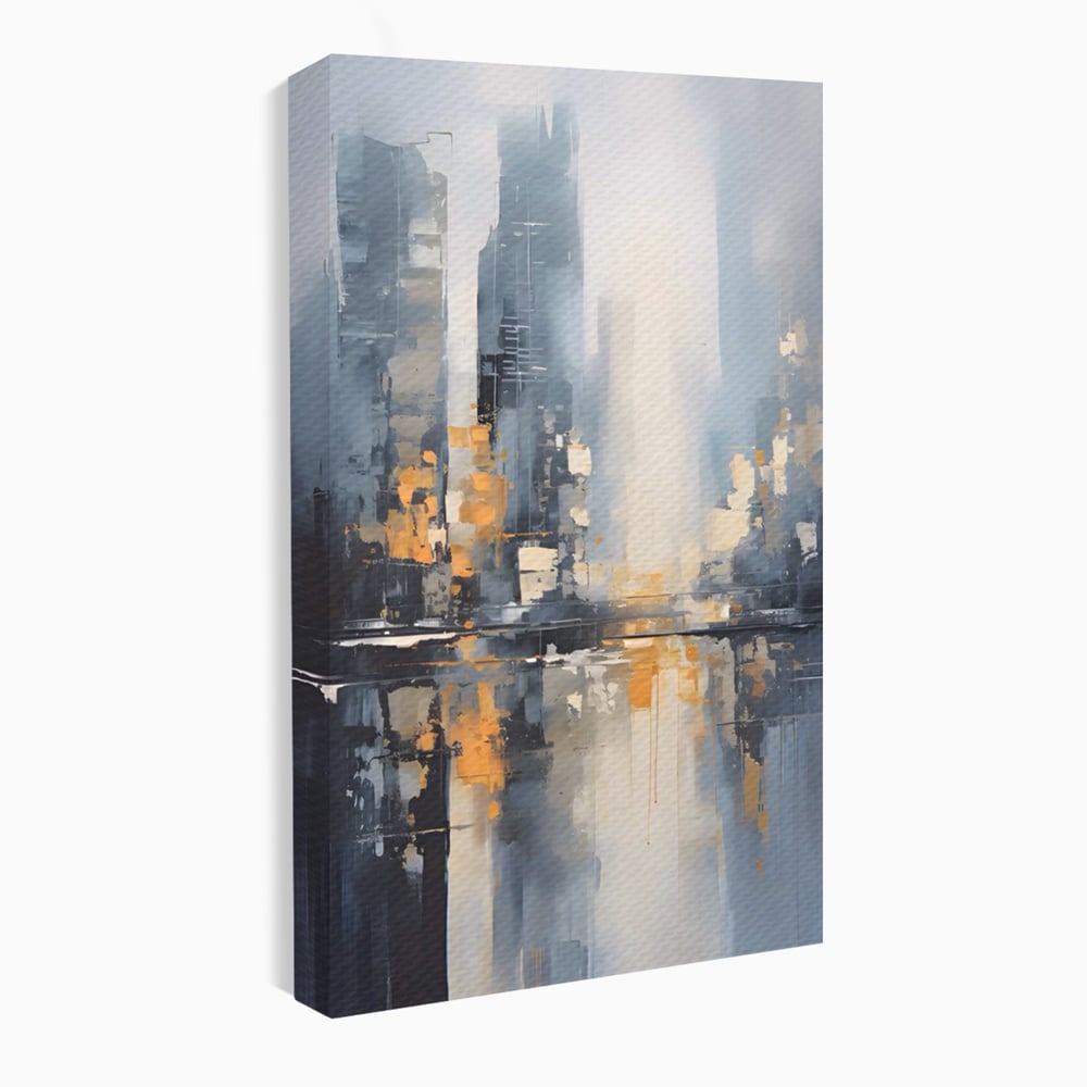 Tablou Canvas Premium LuxCanva® C1219, Abstract Paint Of Downtown ,  Relaxare, Living Room, Culori Vibrante