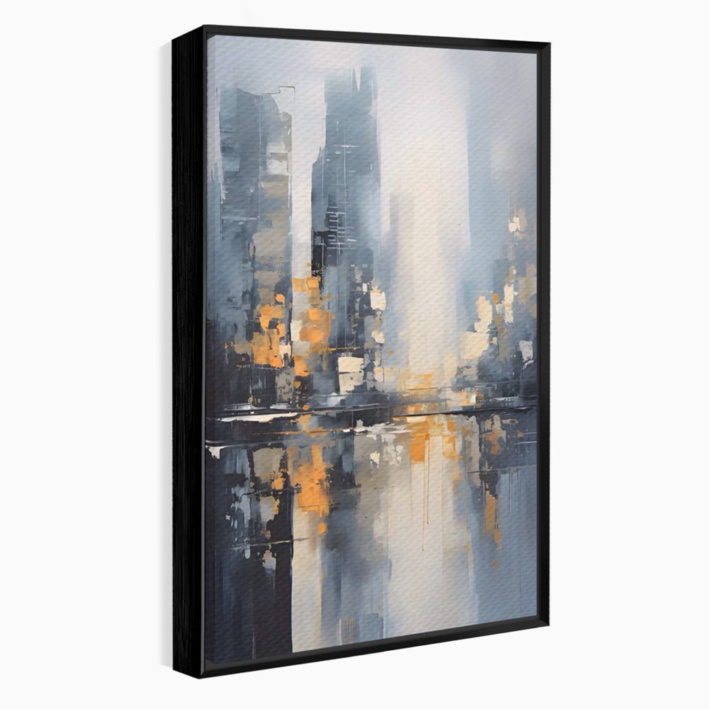 Tablou Canvas Premium LuxCanva® C1219, Abstract Paint Of Downtown ,  Relaxare, Living Room, Culori Vibrante