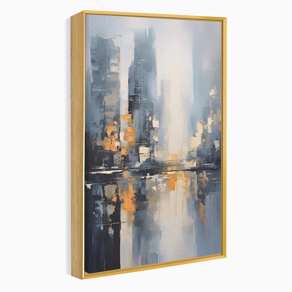 Tablou Canvas Premium LuxCanva® C1219, Abstract Paint Of Downtown ,  Relaxare, Living Room, Culori Vibrante
