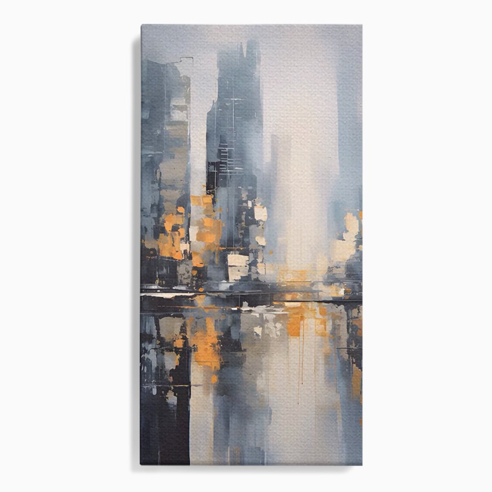 Tablou Canvas Premium LuxCanva® C1219, Abstract Paint Of Downtown ,  Relaxare, Living Room, Culori Vibrante