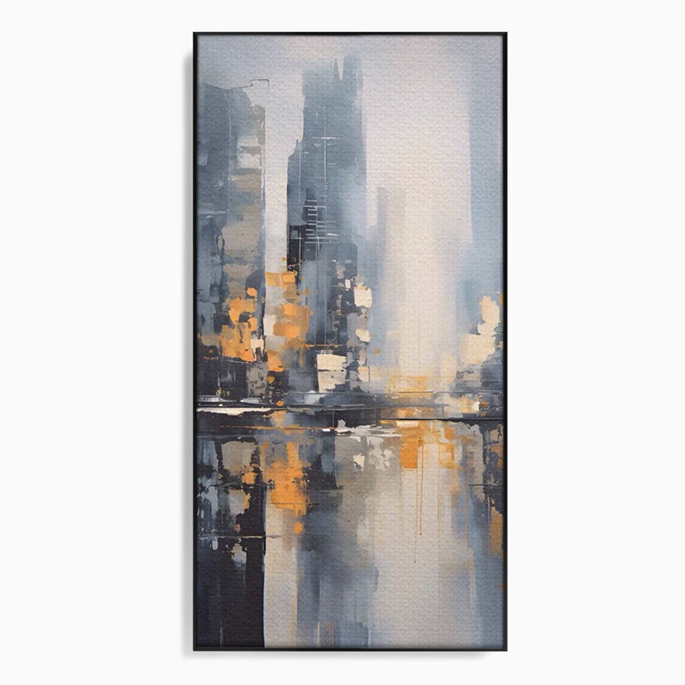 Tablou Canvas Premium LuxCanva® C1219, Abstract Paint Of Downtown ,  Relaxare, Living Room, Culori Vibrante