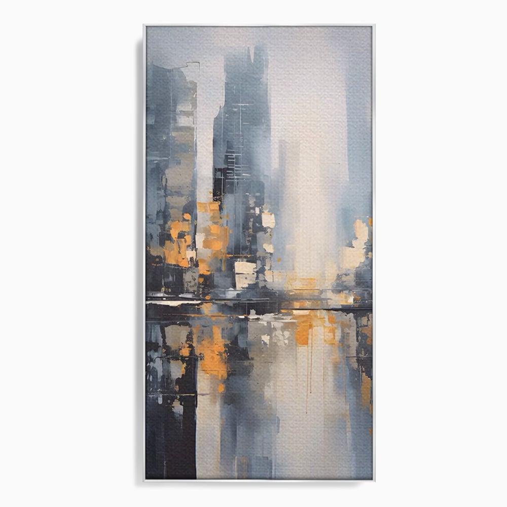 Tablou Canvas Premium LuxCanva® C1219, Abstract Paint Of Downtown ,  Relaxare, Living Room, Culori Vibrante