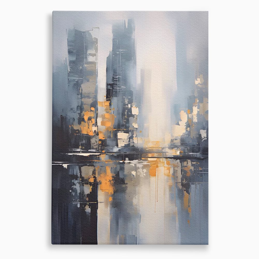Tablou Canvas Premium LuxCanva® C1219, Abstract Paint Of Downtown ,  Relaxare, Living Room, Culori Vibrante