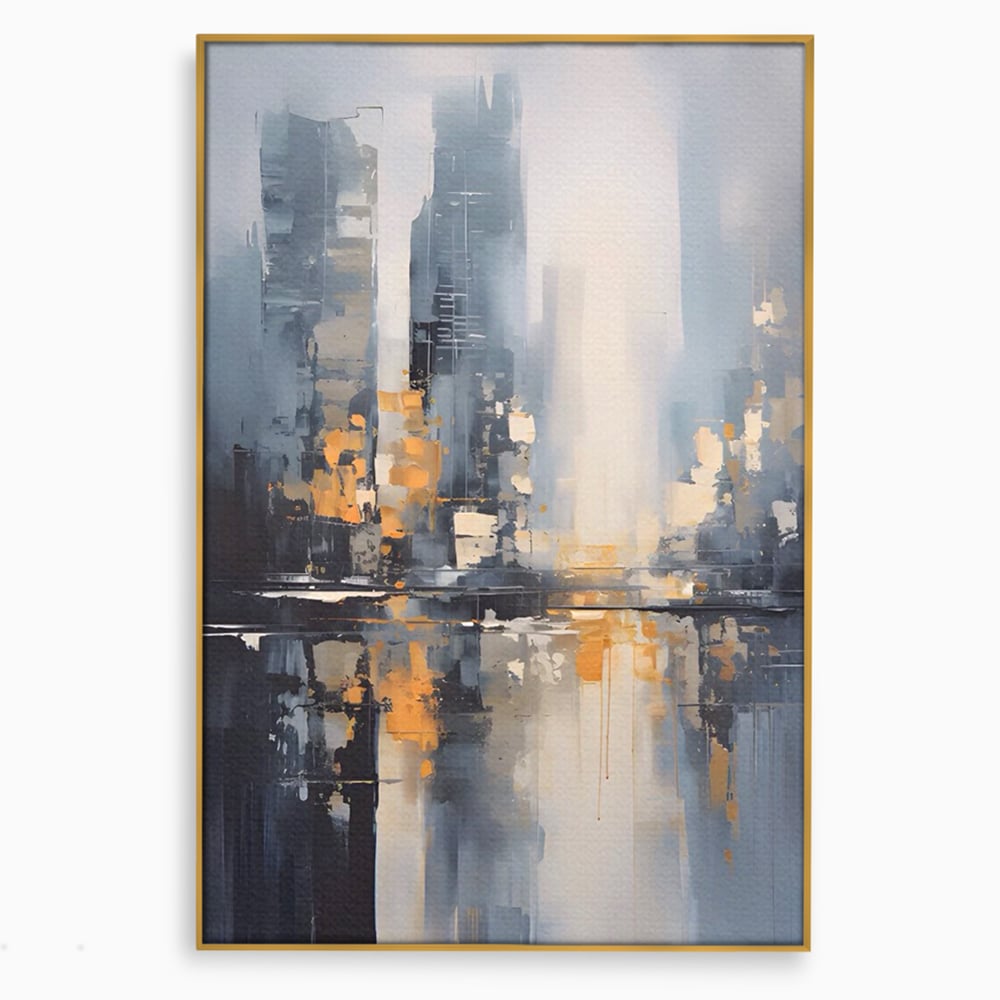 Tablou Canvas Premium LuxCanva® C1219, Abstract Paint Of Downtown ,  Relaxare, Living Room, Culori Vibrante