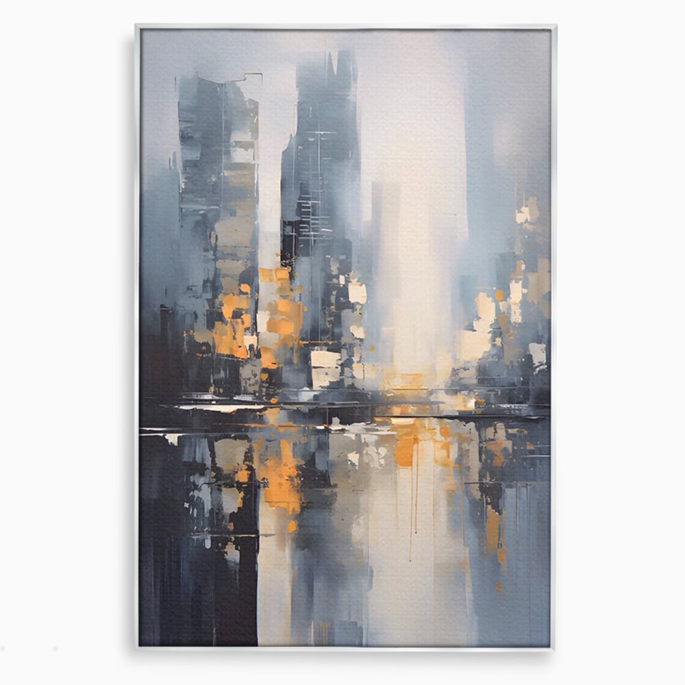 Tablou Canvas Premium LuxCanva® C1219, Abstract Paint Of Downtown ,  Relaxare, Living Room, Culori Vibrante