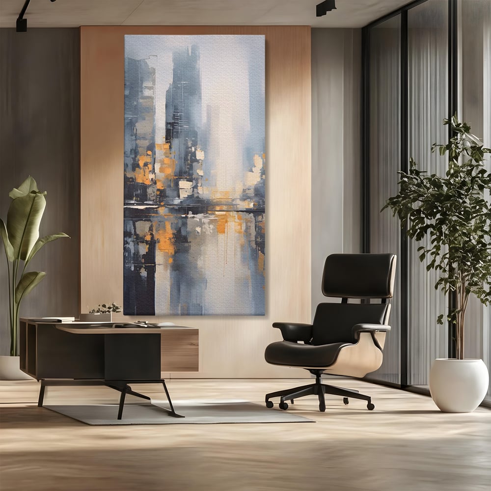 Tablou Canvas Premium LuxCanva® C1219, Abstract Paint Of Downtown ,  Relaxare, Living Room, Culori Vibrante