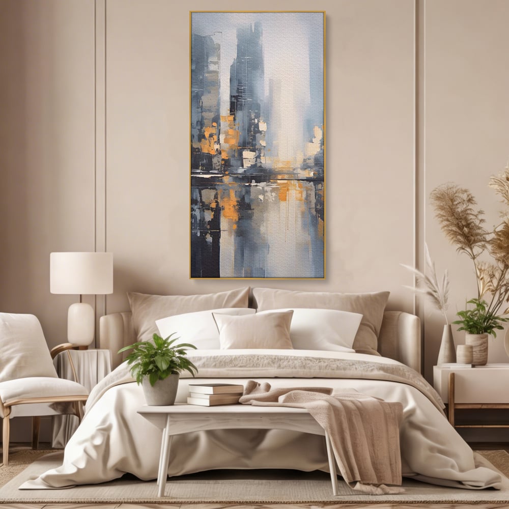Tablou Canvas Premium LuxCanva® C1219, Abstract Paint Of Downtown ,  Relaxare, Living Room, Culori Vibrante