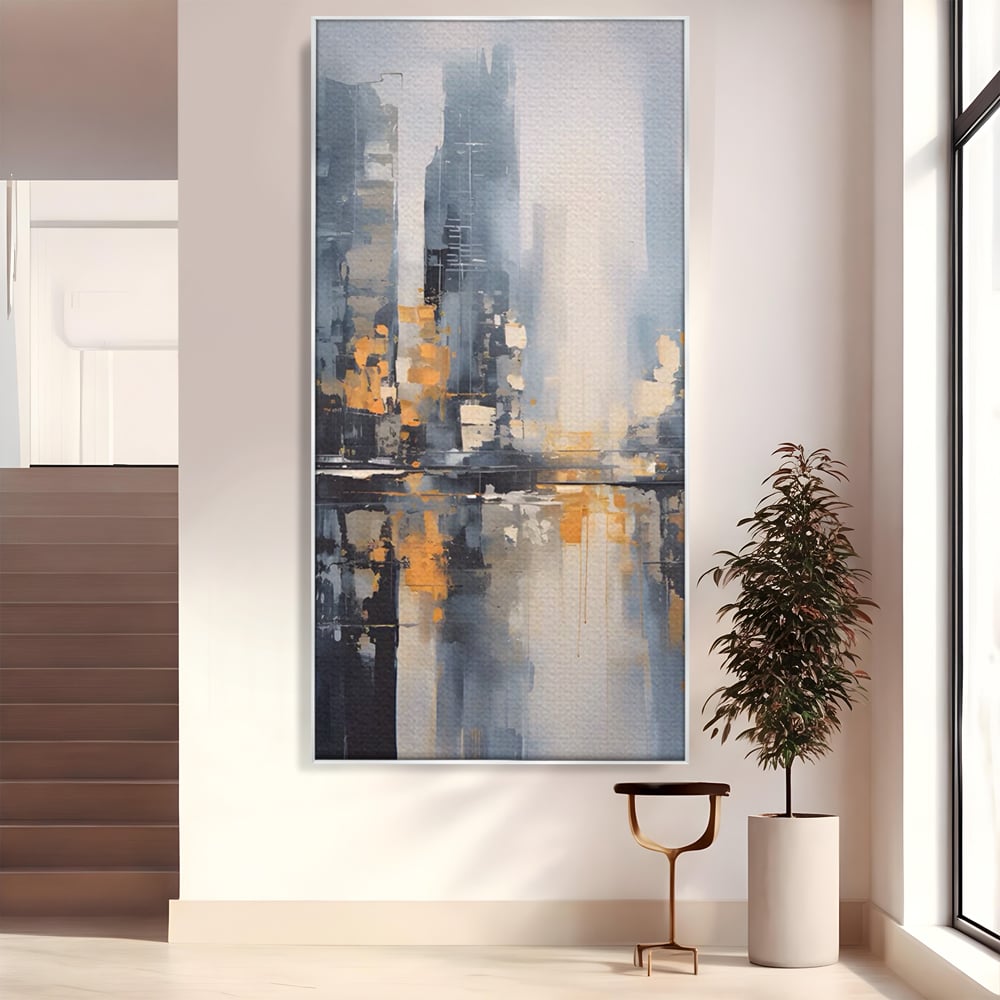 Tablou Canvas Premium LuxCanva® C1219, Abstract Paint Of Downtown ,  Relaxare, Living Room, Culori Vibrante