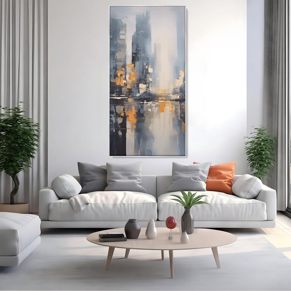 Tablou Canvas Premium LuxCanva® C1219, Abstract Paint Of Downtown ,  Relaxare, Living Room, Culori Vibrante