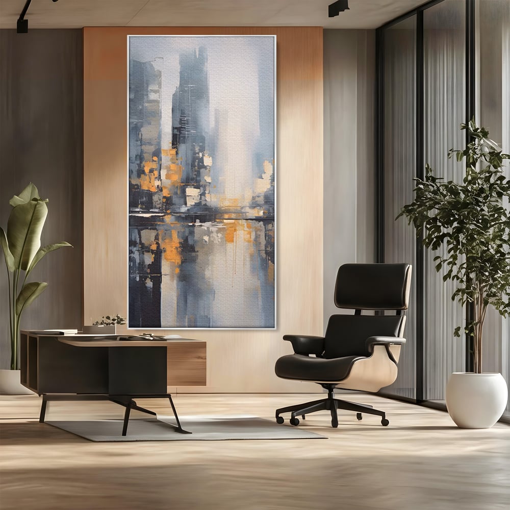 Tablou Canvas Premium LuxCanva® C1219, Abstract Paint Of Downtown ,  Relaxare, Living Room, Culori Vibrante