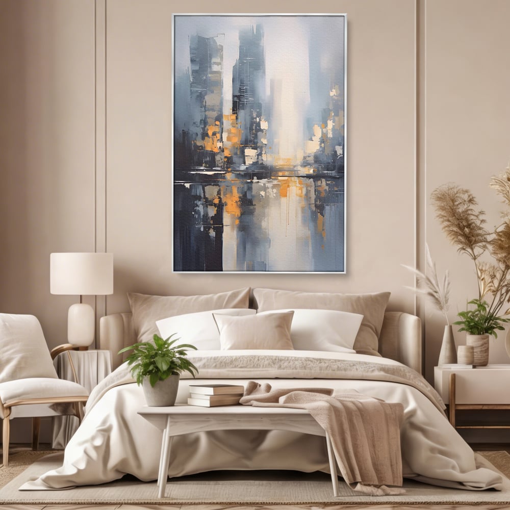 Tablou Canvas Premium LuxCanva® C1219, Abstract Paint Of Downtown ,  Relaxare, Living Room, Culori Vibrante