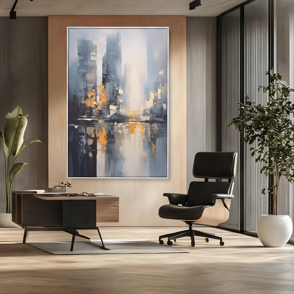 Tablou Canvas Premium LuxCanva® C1219, Abstract Paint Of Downtown ,  Relaxare, Living Room, Culori Vibrante