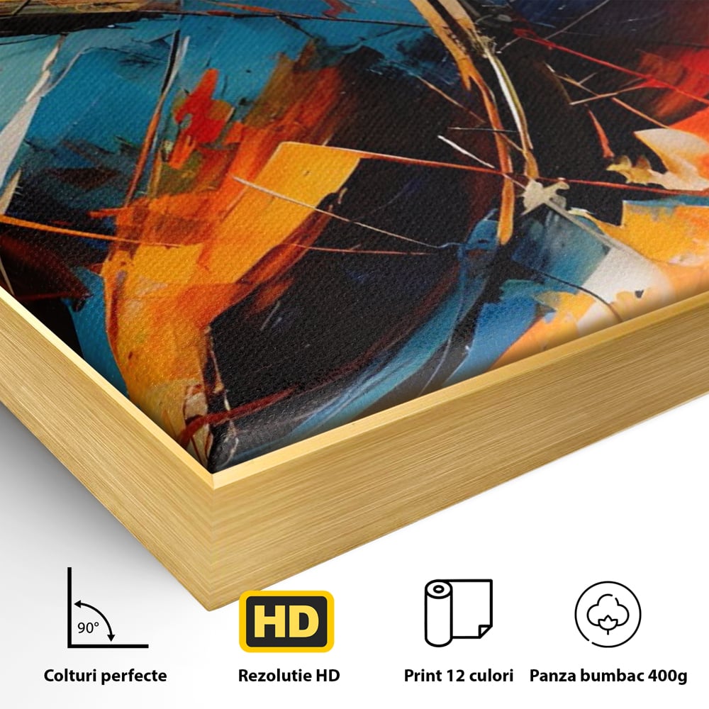 Tablou Canvas Premium LuxCanva® C1220, Abstract Moon And Earth Paint , Relaxare, Living Room, Culori Vibrante