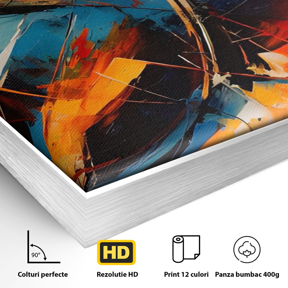 Tablou Canvas Premium LuxCanva® C1220, Abstract Moon And Earth Paint , Relaxare, Living Room, Culori Vibrante