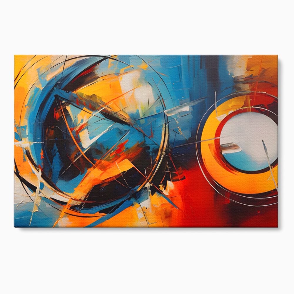 Tablou Canvas Premium LuxCanva® C1220, Abstract Moon And Earth Paint , Relaxare, Living Room, Culori Vibrante