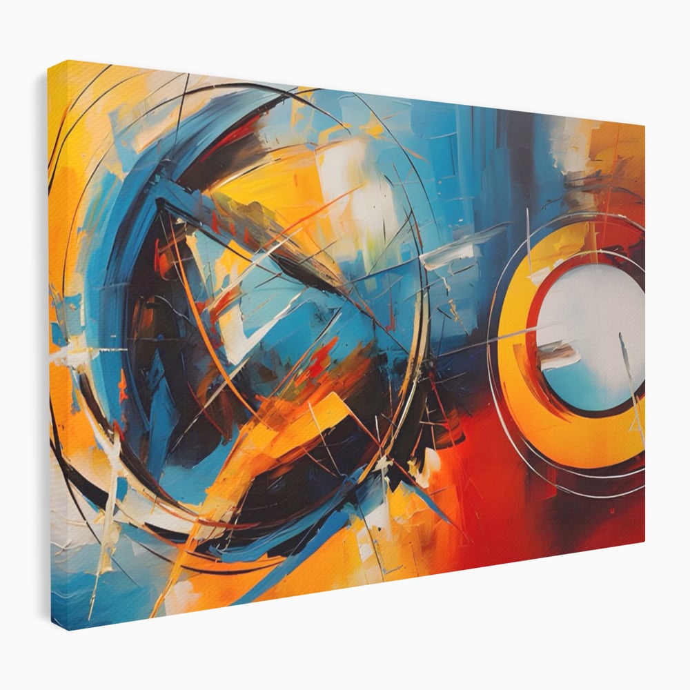 Tablou Canvas Premium LuxCanva® C1220, Abstract Moon And Earth Paint , Relaxare, Living Room, Culori Vibrante