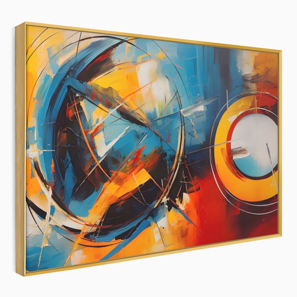 Tablou Canvas Premium LuxCanva® C1220, Abstract Moon And Earth Paint , Relaxare, Living Room, Culori Vibrante