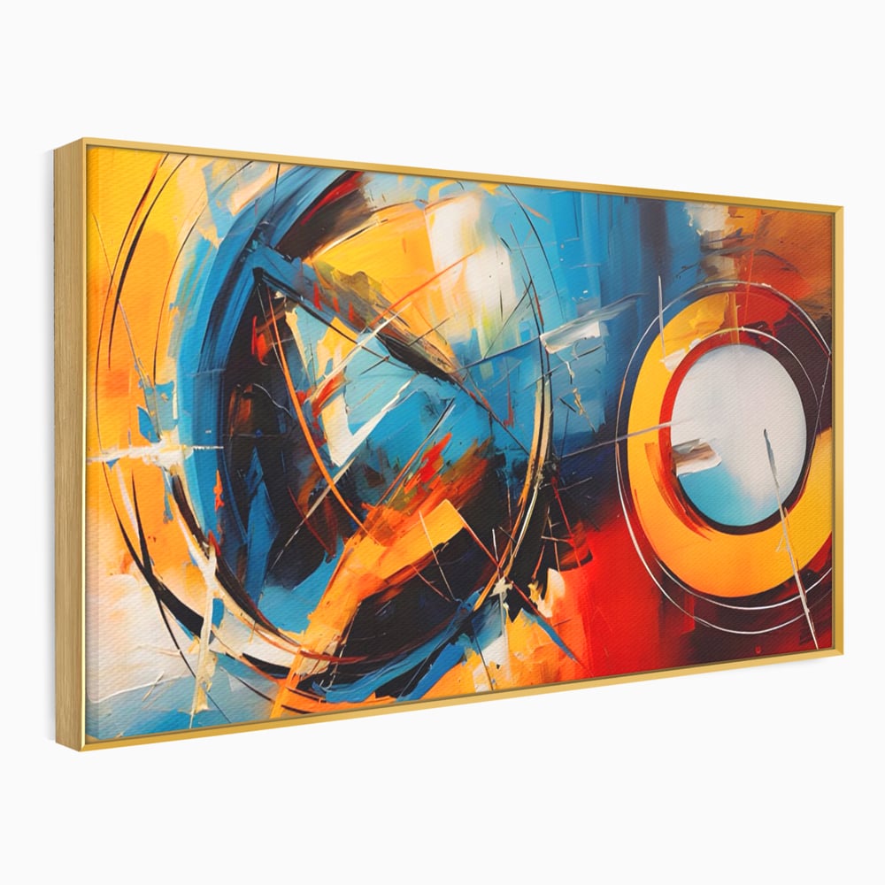 Tablou Canvas Premium LuxCanva® C1220, Abstract Moon And Earth Paint , Relaxare, Living Room, Culori Vibrante