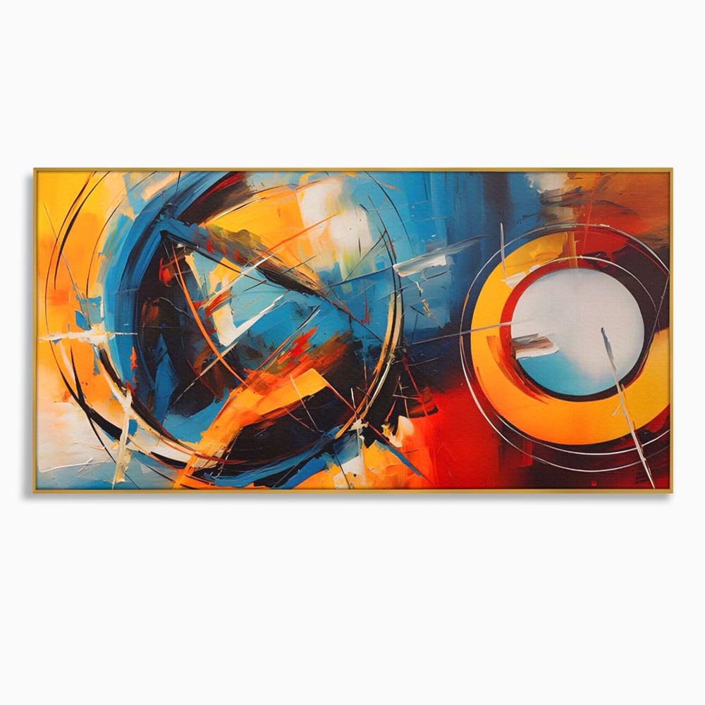 Tablou Canvas Premium LuxCanva® C1220, Abstract Moon And Earth Paint , Relaxare, Living Room, Culori Vibrante