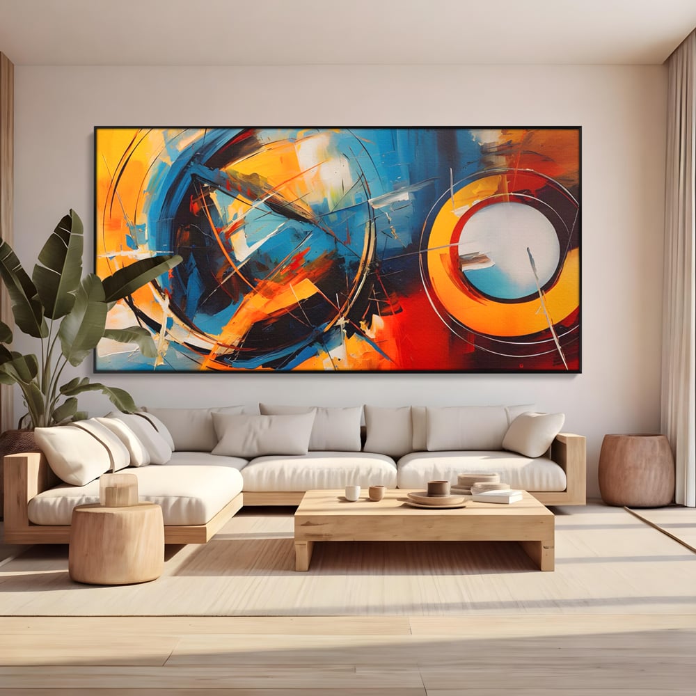 Tablou Canvas Premium LuxCanva® C1220, Abstract Moon And Earth Paint , Relaxare, Living Room, Culori Vibrante