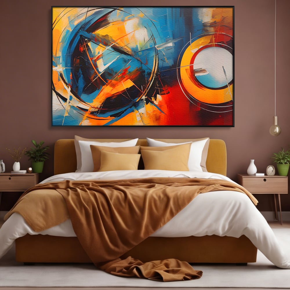 Tablou Canvas Premium LuxCanva® C1220, Abstract Moon And Earth Paint , Relaxare, Living Room, Culori Vibrante