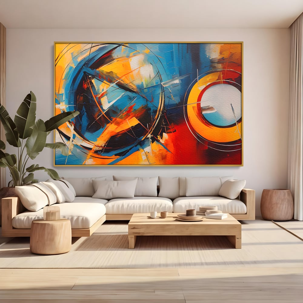 Tablou Canvas Premium LuxCanva® C1220, Abstract Moon And Earth Paint , Relaxare, Living Room, Culori Vibrante