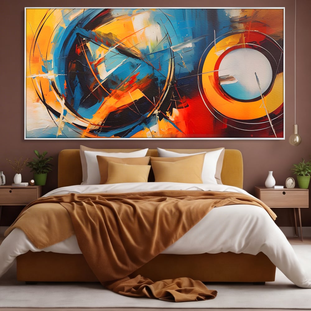 Tablou Canvas Premium LuxCanva® C1220, Abstract Moon And Earth Paint , Relaxare, Living Room, Culori Vibrante