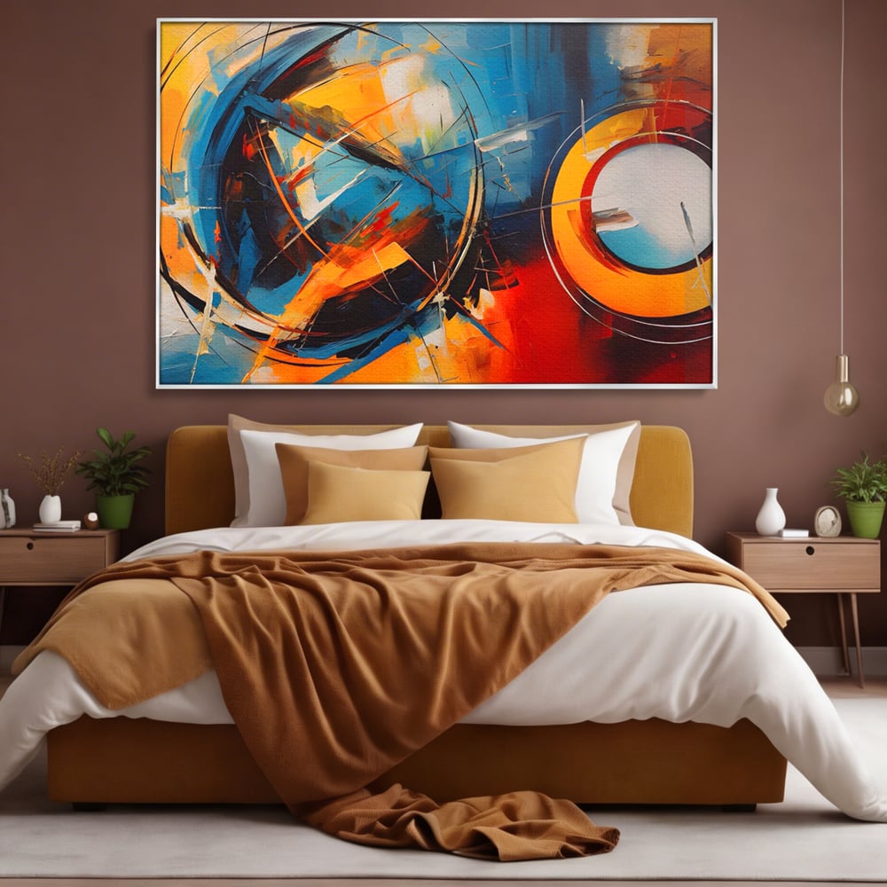 Tablou Canvas Premium LuxCanva® C1220, Abstract Moon And Earth Paint , Relaxare, Living Room, Culori Vibrante