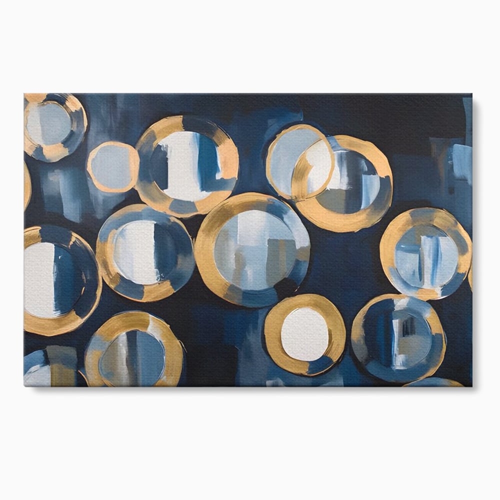 Tablou Canvas Premium LuxCanva® C1222, Blue And White Abstract Paint ,  Relaxare, Living Room, Culori Vibrante