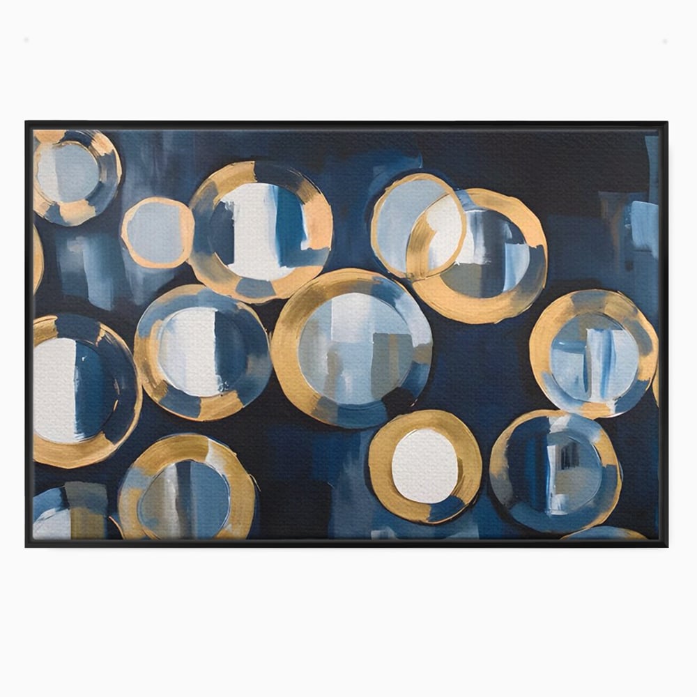 Tablou Canvas Premium LuxCanva® C1222, Blue And White Abstract Paint ,  Relaxare, Living Room, Culori Vibrante