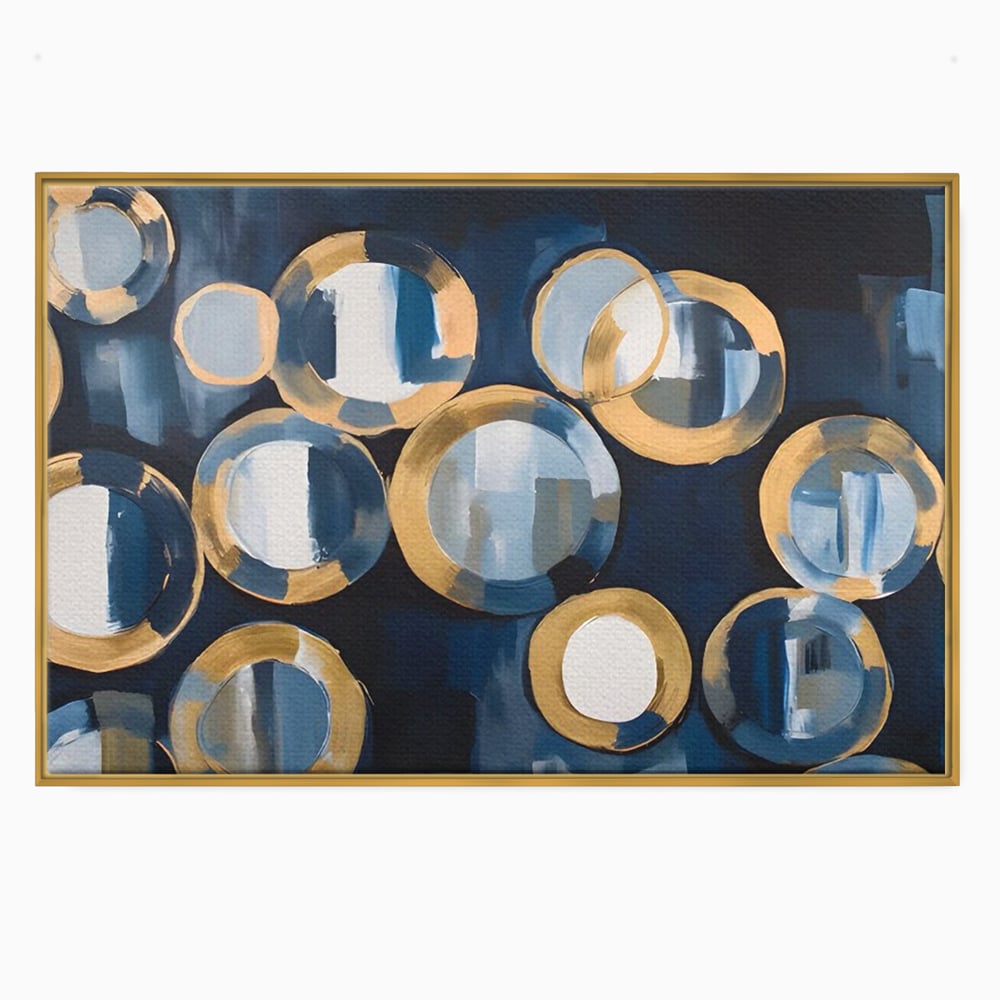 Tablou Canvas Premium LuxCanva® C1222, Blue And White Abstract Paint ,  Relaxare, Living Room, Culori Vibrante