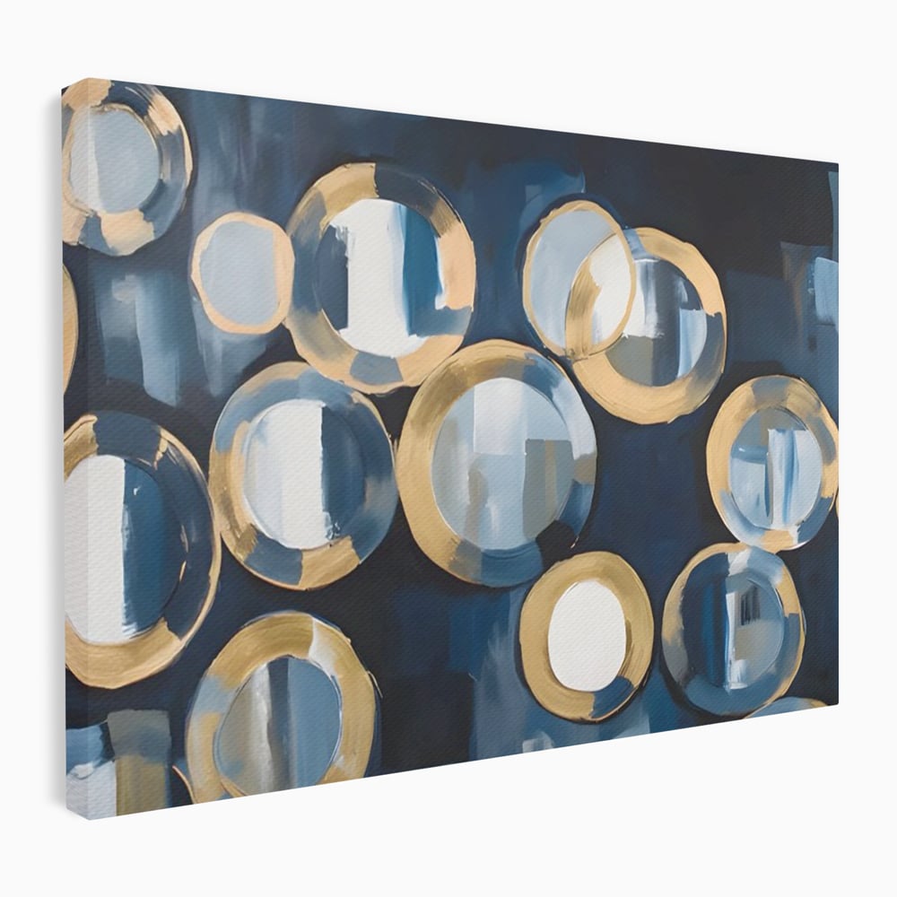Tablou Canvas Premium LuxCanva® C1222, Blue And White Abstract Paint ,  Relaxare, Living Room, Culori Vibrante