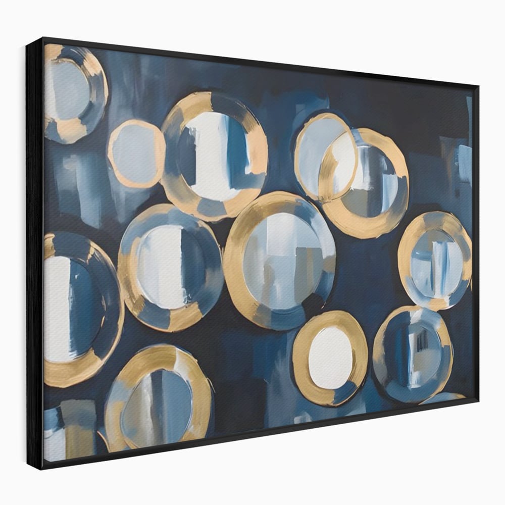Tablou Canvas Premium LuxCanva® C1222, Blue And White Abstract Paint ,  Relaxare, Living Room, Culori Vibrante