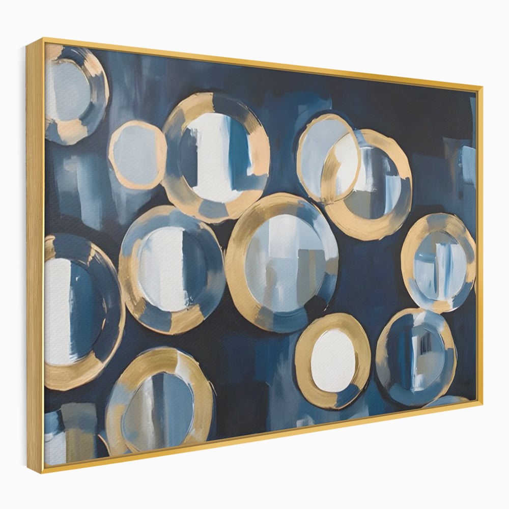 Tablou Canvas Premium LuxCanva® C1222, Blue And White Abstract Paint ,  Relaxare, Living Room, Culori Vibrante