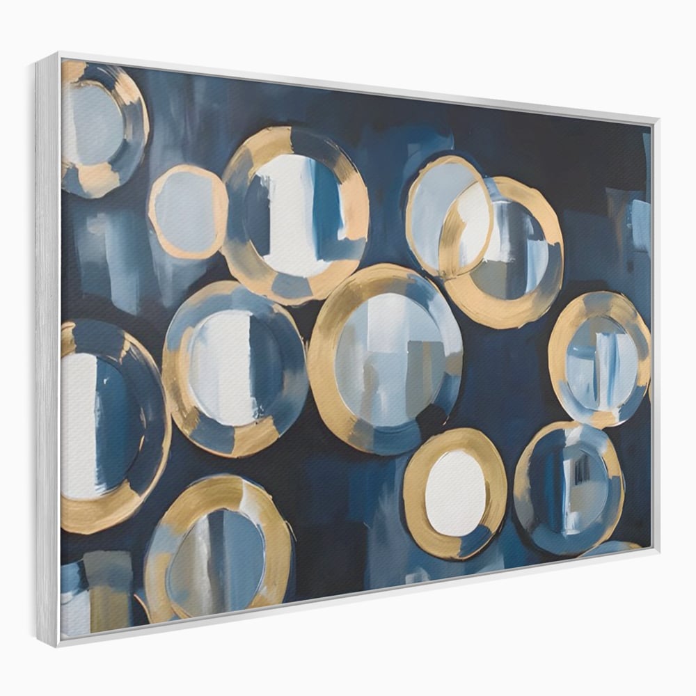 Tablou Canvas Premium LuxCanva® C1222, Blue And White Abstract Paint ,  Relaxare, Living Room, Culori Vibrante