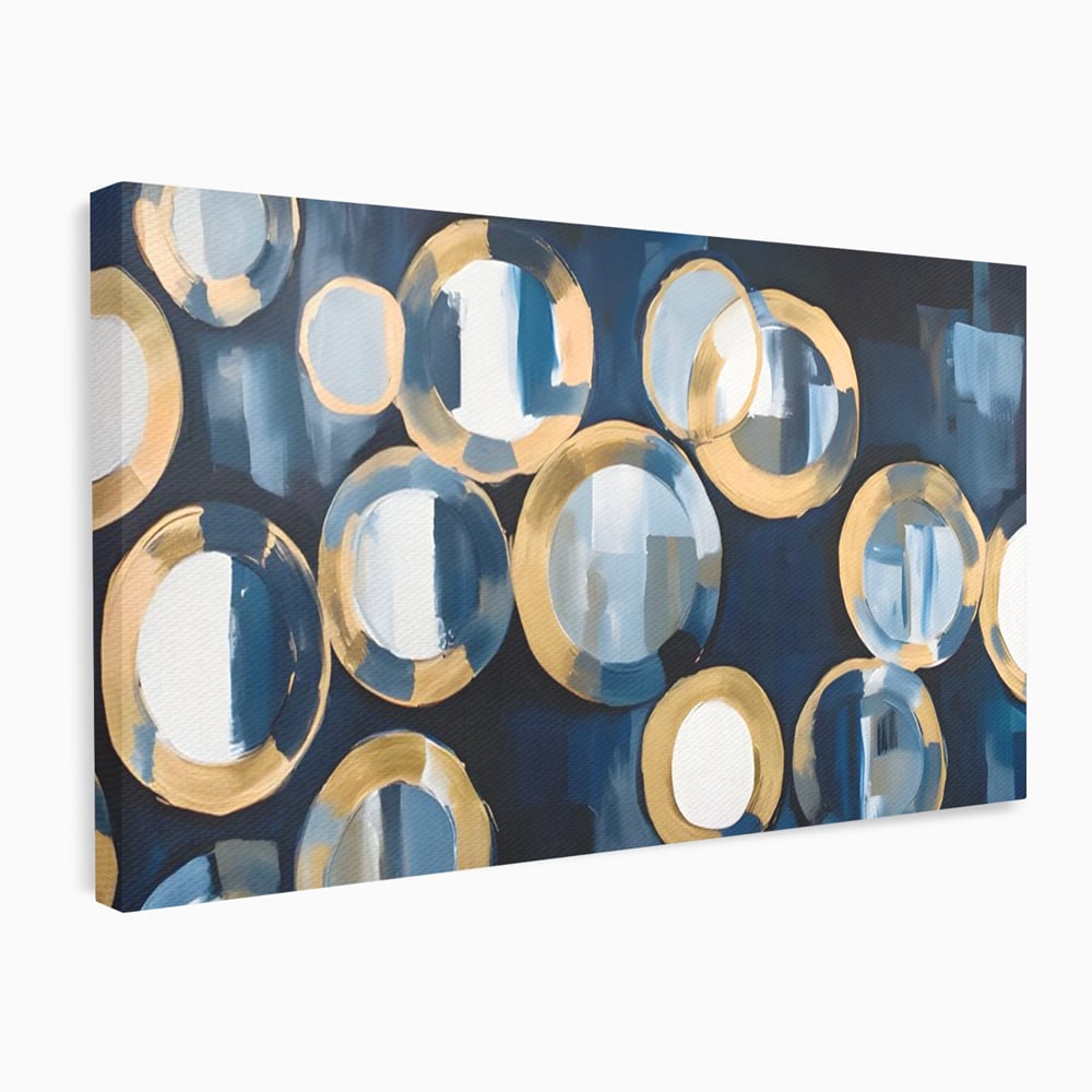 Tablou Canvas Premium LuxCanva® C1222, Blue And White Abstract Paint ,  Relaxare, Living Room, Culori Vibrante