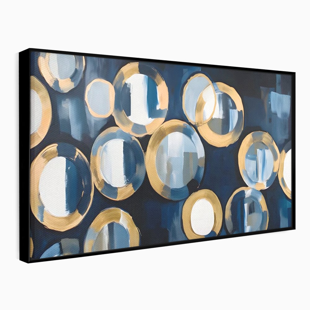 Tablou Canvas Premium LuxCanva® C1222, Blue And White Abstract Paint ,  Relaxare, Living Room, Culori Vibrante