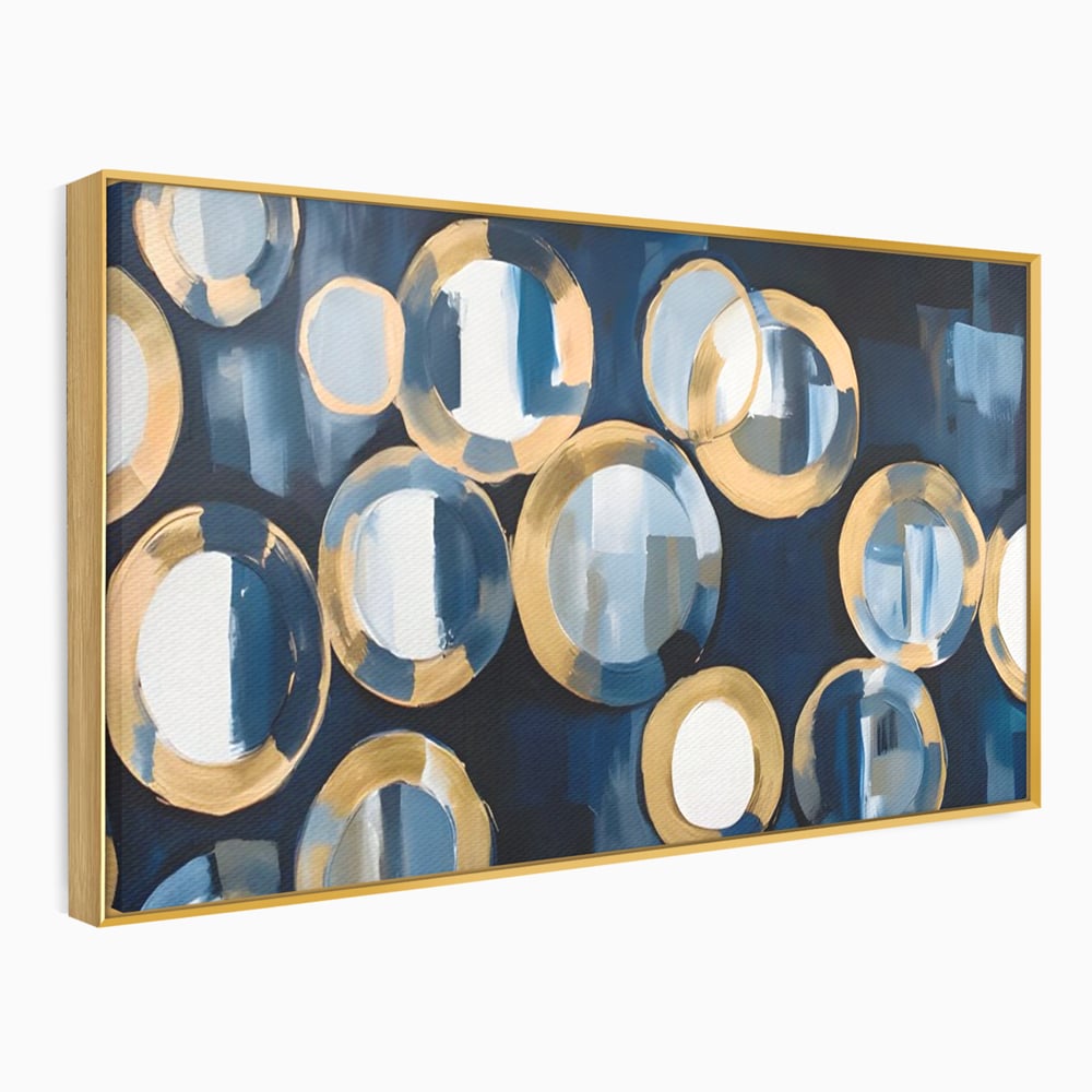 Tablou Canvas Premium LuxCanva® C1222, Blue And White Abstract Paint ,  Relaxare, Living Room, Culori Vibrante